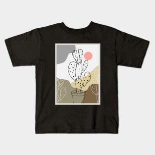 Abstract Desert Cactus Minimalist wall Art Kids T-Shirt